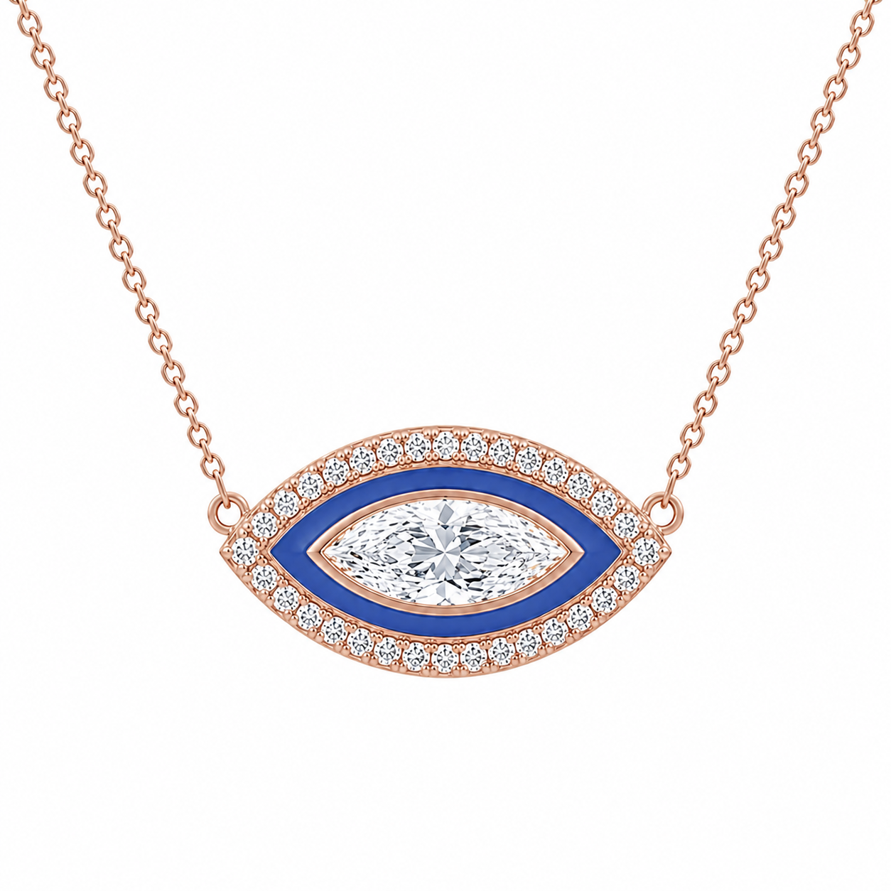evil eye marquise diamond necklace