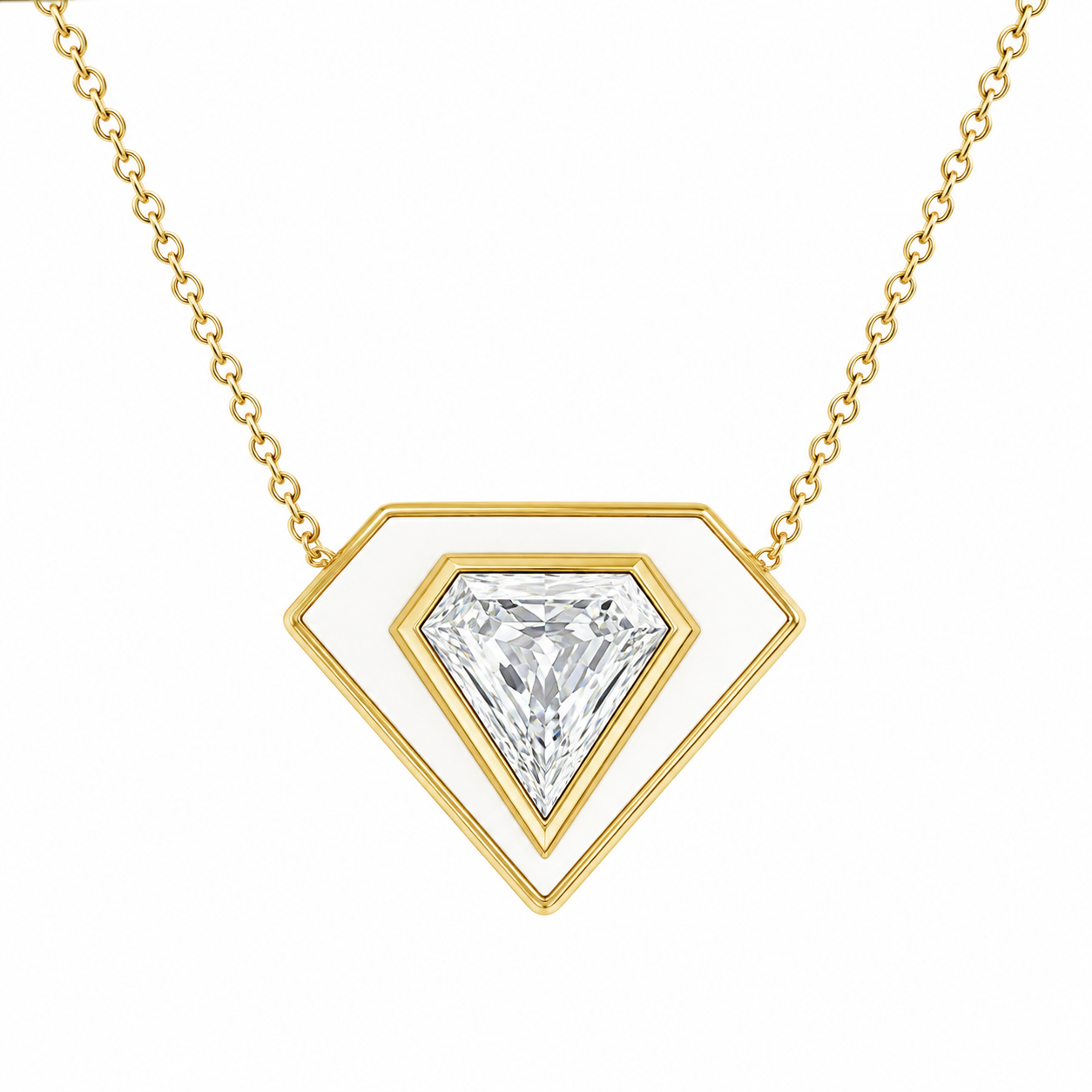 shield diamond necklace