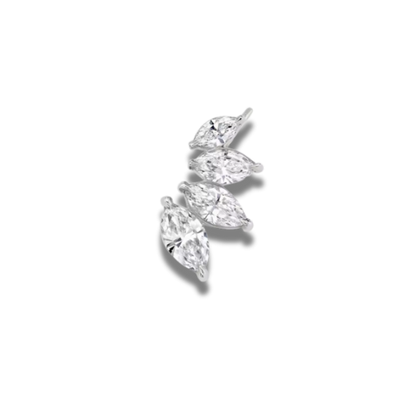 Marquise-Cut Lab-Grown Diamond Huggie Earrings • 0.80ct Each • IGI Certified • 14K White Gold