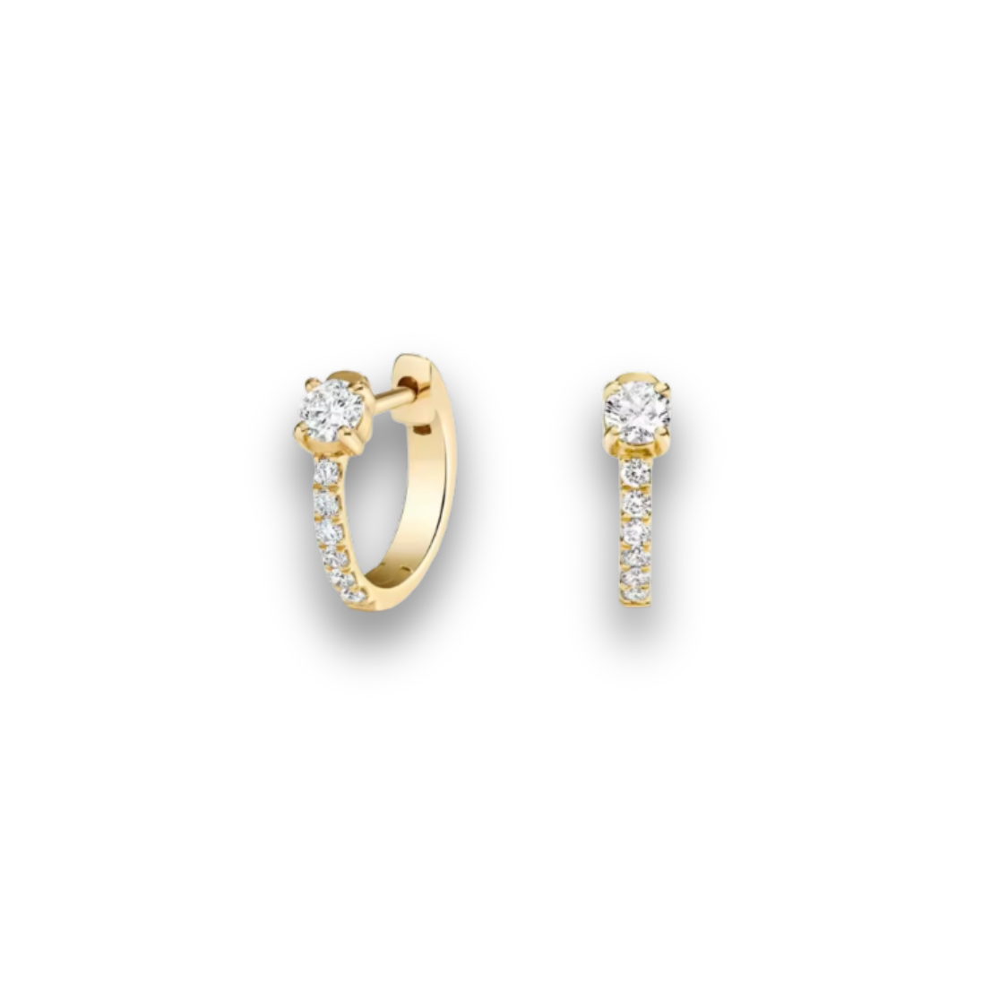 round lab-grown diamond pavé huggie earrings in 14k yellow gold – 0.3 ct total