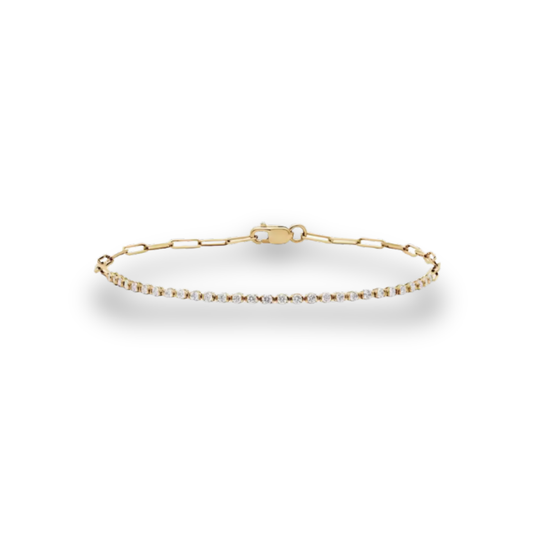 Mini Half Tennis Lab-Grown Diamond Bracelet in 14K Yellow Gold – 0.5 CT Total