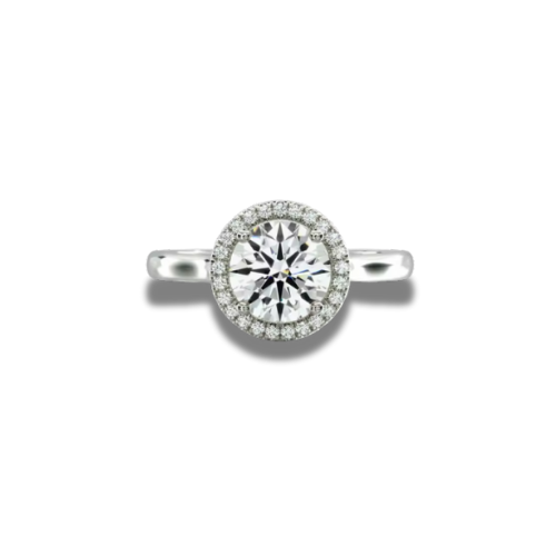 round lab-grown diamond halo engagement ring • 1–3ct d color vvs2 • 14k white gold