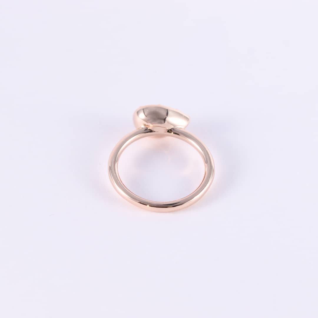 pear-shaped lab-grown diamond bezel ring • 1.00ct e color vs1 • 14k rose gold