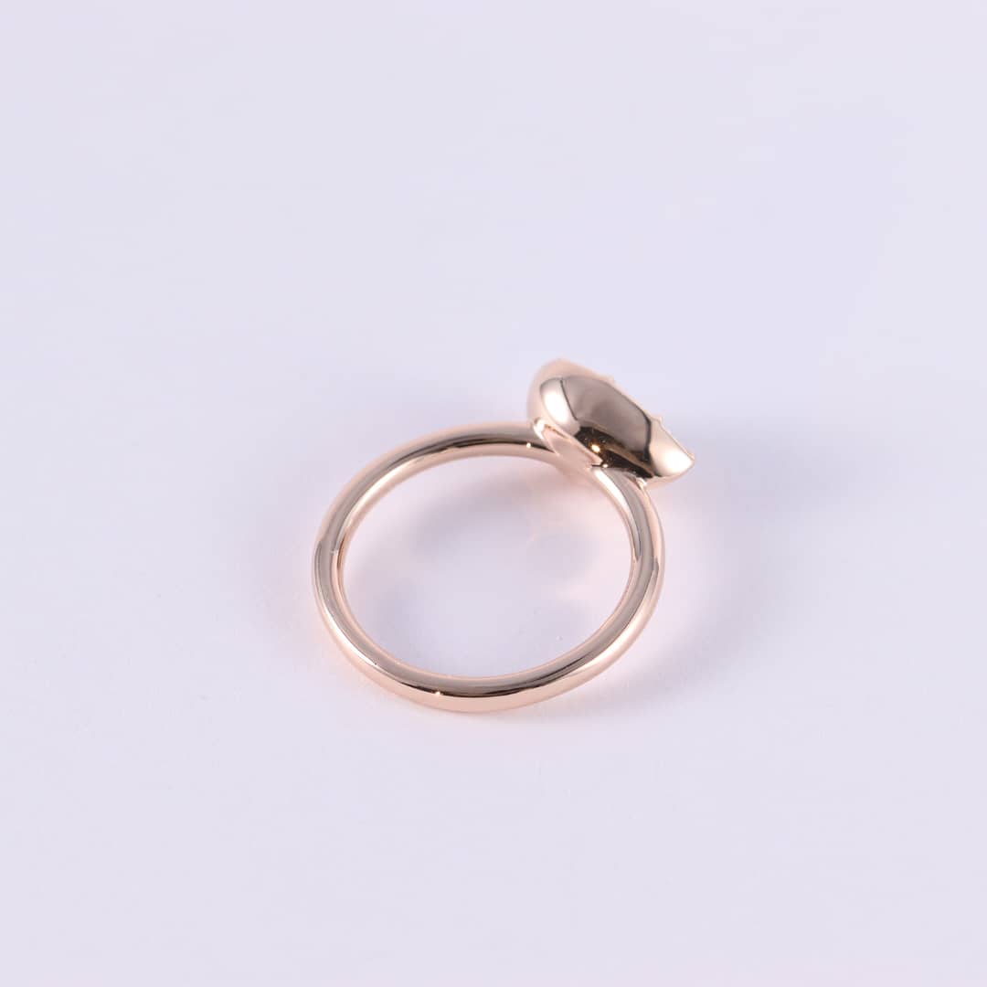 pear-shaped lab-grown diamond bezel ring • 1.00ct e color vs1 • 14k rose gold