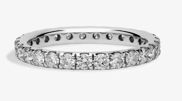 pavé full diamond eternity ring • round lab-grown diamonds • 0.5–1ct • 14k gold