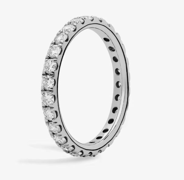 pavé full diamond eternity ring • round lab-grown diamonds • 0.5–1ct • 14k gold