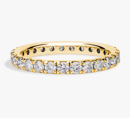 Pavé Full Diamond Eternity Ring • Round Lab-Grown Diamonds • 0.5–1ct • 14K Gold