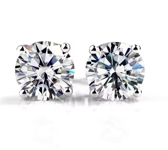 four-prong lab-grown diamond stud earrings in 14k white gold • d color vs1 • igi certified