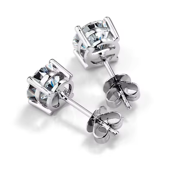 four-prong lab-grown diamond stud earrings in 14k white gold • d color vs1 • igi certified