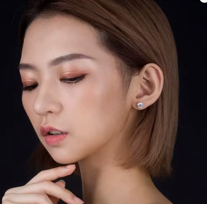 Four-Prong Lab-Grown Diamond Stud Earrings in 14K White Gold • D Color VS1 • IGI Certified