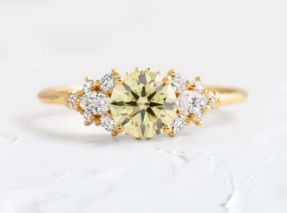 Yellow Round Lab-Grown Diamond Vintage Engagement Ring in Yellow Gold • 1.00ct D Color VS1