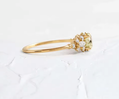 Yellow Round Lab-Grown Diamond Vintage Engagement Ring in Yellow Gold • 1.00ct D Color VS1