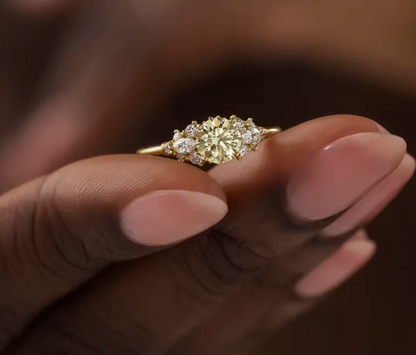 Yellow Round Lab-Grown Diamond Vintage Engagement Ring in Yellow Gold • 1.00ct D Color VS1