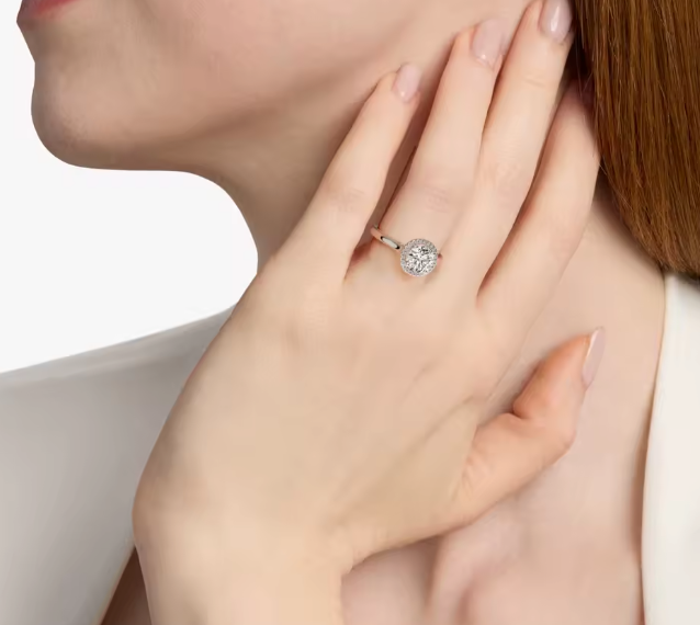 round lab-grown diamond halo engagement ring • 1–3ct d color vvs2 • 14k white gold