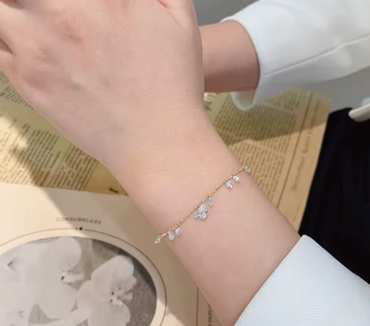 Pear & Round Lab-Grown Diamond Bracelet • Total 1.33ct • 18K Yellow Gold