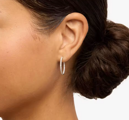 Inside-Out Round Lab-Grown Diamond Hoop Earrings • 1.00ct Total D Color VS1 • 14K Yellow Gold