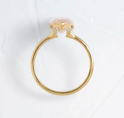 V-Prong Pink Marquise Cut Lab-Grown Diamond Ring in Yellow Gold – 3.0 CT (14K)