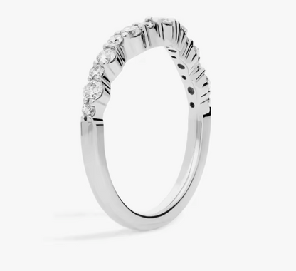 Simple Crescendo Curved Diamond Engagement Ring in 14K Gold, 0.5ct Total