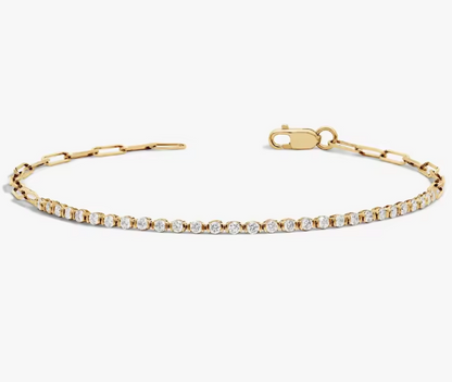 Mini Half Tennis Lab-Grown Diamond Bracelet in 14K Yellow Gold – 0.5 CT Total