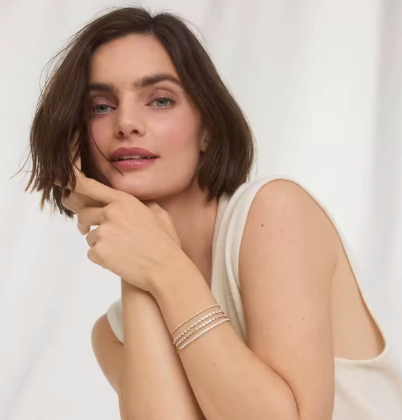 mini half tennis lab-grown diamond bracelet in 14k yellow gold – 0.5 ct total