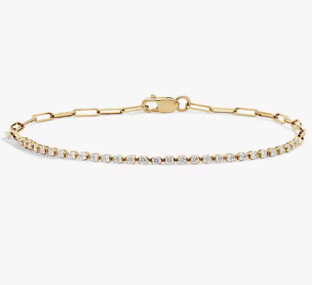 mini half tennis lab-grown diamond bracelet in 14k yellow gold – 0.5 ct total