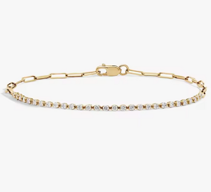 Mini Half Tennis Lab-Grown Diamond Bracelet in 14K Yellow Gold – 0.5 CT Total