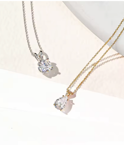 Pear Cut Lab-Grown Diamond Pendant in 14K Yellow Gold – 2.0 CT, E VS1, Classic Basket Setting