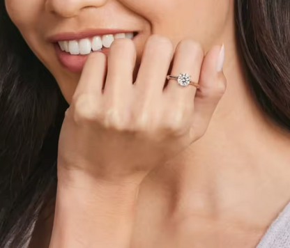 1.0–3.0ct Round Lab-Grown Diamond Split Shank Engagement Ring in 14K Yellow Gold – IGI Certified