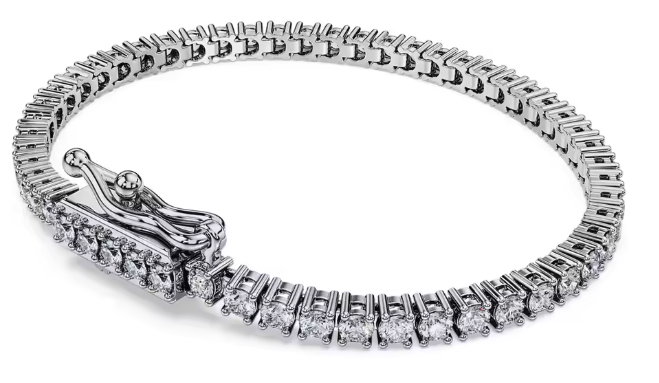 full round-cut lab-grown diamond tennis bracelet in 14k/18k white gold