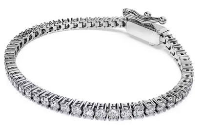 Full Round-Cut Lab-Grown Diamond Tennis Bracelet in 14K/18K White Gold