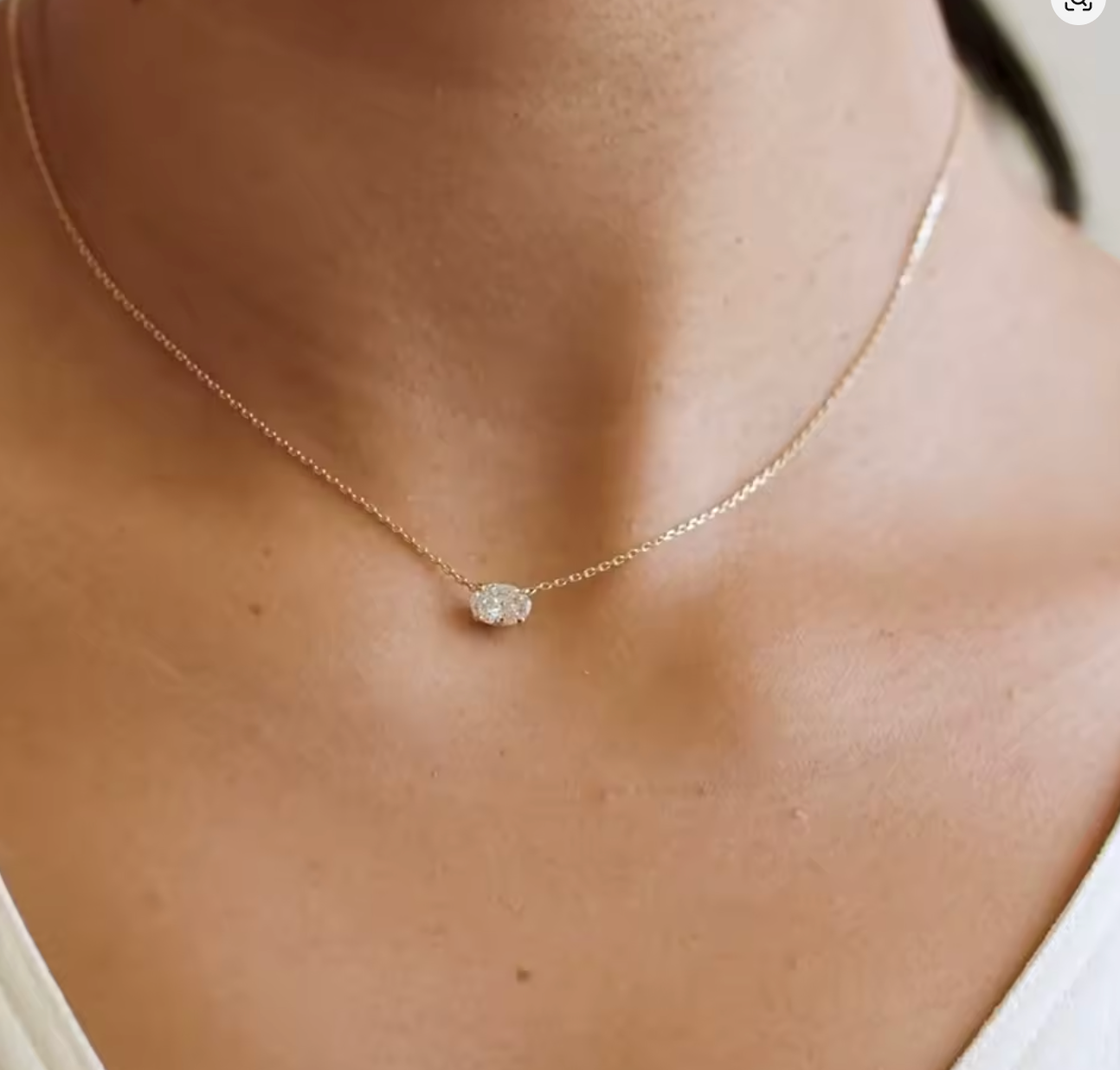 oval-cut lab-grown diamond solitaire necklace in yellow gold • 1–3ct d color vs1 • igi certified