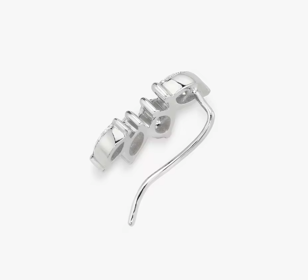 marquise-cut lab-grown diamond huggie earrings • 0.80ct each • igi certified • 14k white gold
