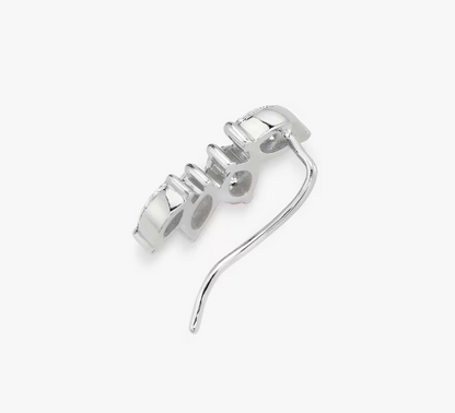 Marquise-Cut Lab-Grown Diamond Huggie Earrings • 0.80ct Each • IGI Certified • 14K White Gold