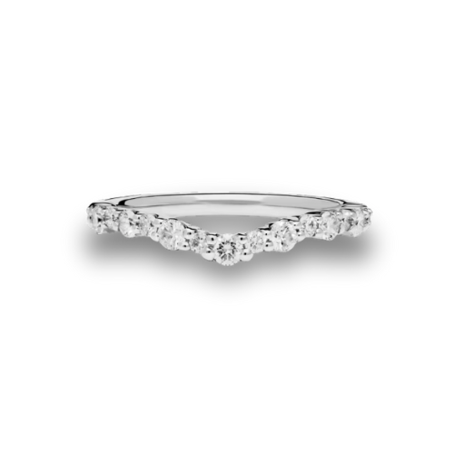 simple crescendo curved diamond engagement ring in 14k gold, 0.5ct total