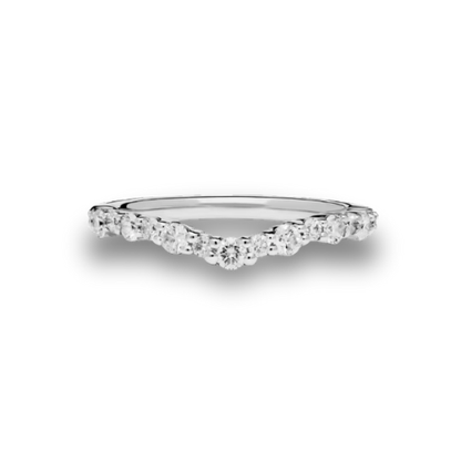 Simple Crescendo Curved Diamond Engagement Ring in 14K Gold, 0.5ct Total