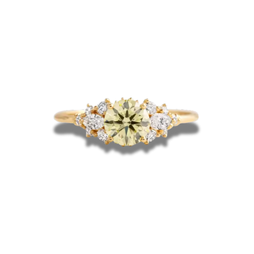 Yellow Round Lab-Grown Diamond Vintage Engagement Ring in Yellow Gold • 1.00ct D Color VS1