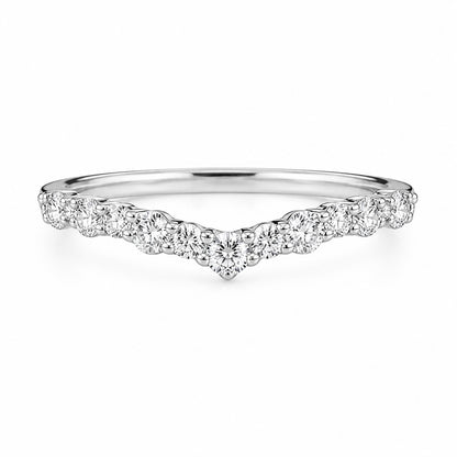 Simple Crescendo Curved Diamond Engagement Ring in 14K Gold, 0.5ct Total