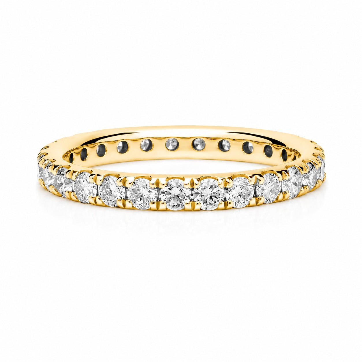 pavé full diamond eternity ring • round lab-grown diamonds • 0.5–1ct • 14k gold