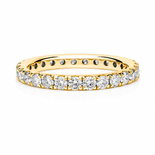 Pavé Full Diamond Eternity Ring • Round Lab-Grown Diamonds • 0.5–1ct • 14K Gold