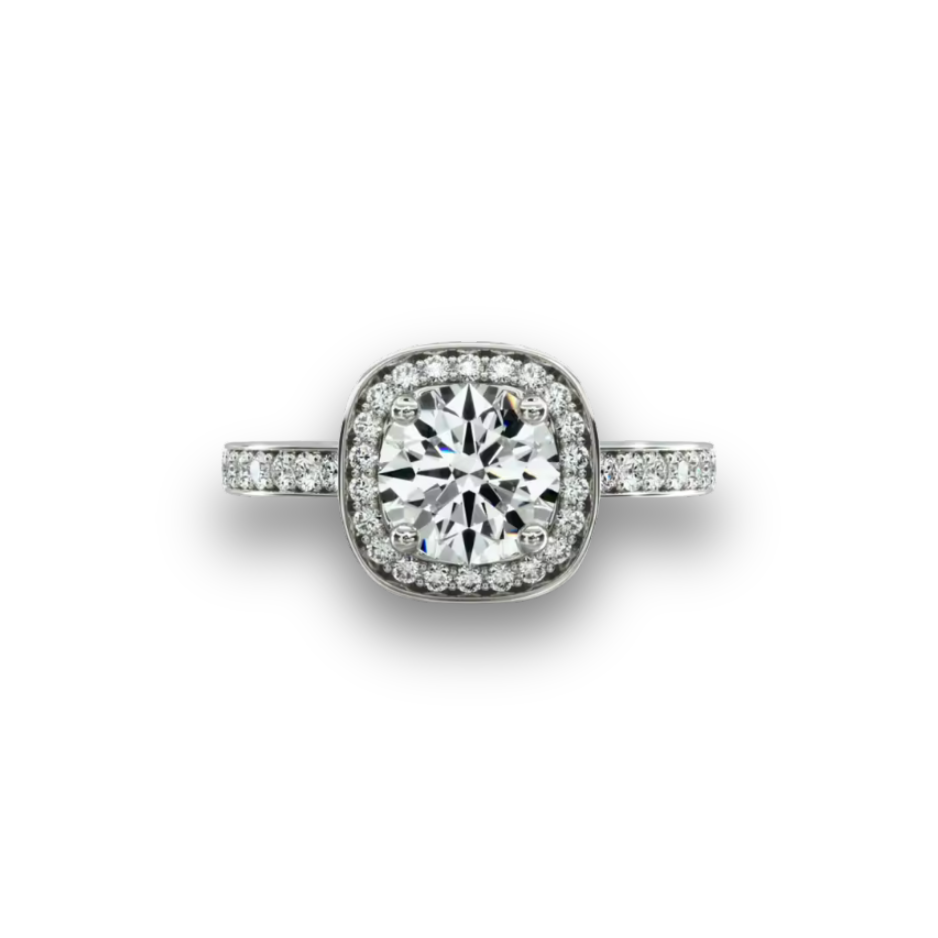 1–2.5ct round lab-grown diamond halo engagement ring in 14k white gold – d color vs/vvs clarity