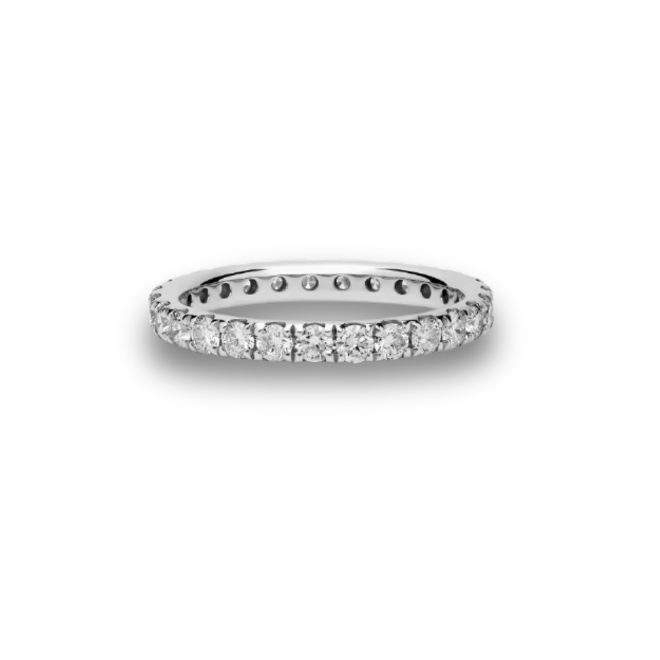 pavé full diamond eternity ring • round lab-grown diamonds • 0.5–1ct • 14k gold