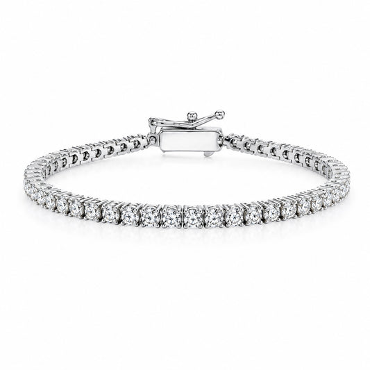 Full Round-Cut Lab-Grown Diamond Tennis Bracelet in 14K/18K White Gold