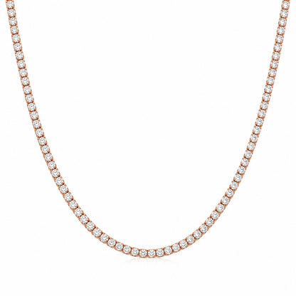 Gold Lab Diamond Tennis Necklace – 8.5CT Round Cut Diamonds