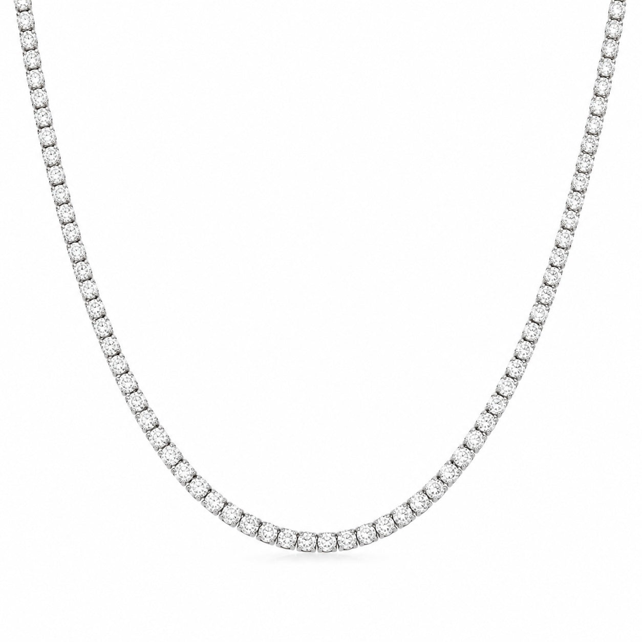 gold lab diamond tennis necklace – 8.5ct round cut diamonds
