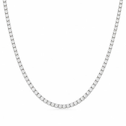 Gold Lab Diamond Tennis Necklace – 8.5CT Round Cut Diamonds