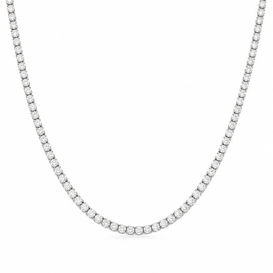 Gold Lab Diamond Tennis Necklace – 8.5CT Round Cut Diamonds