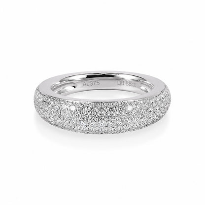 Diamond Pavé Dome Stack Ring in 9K Gold