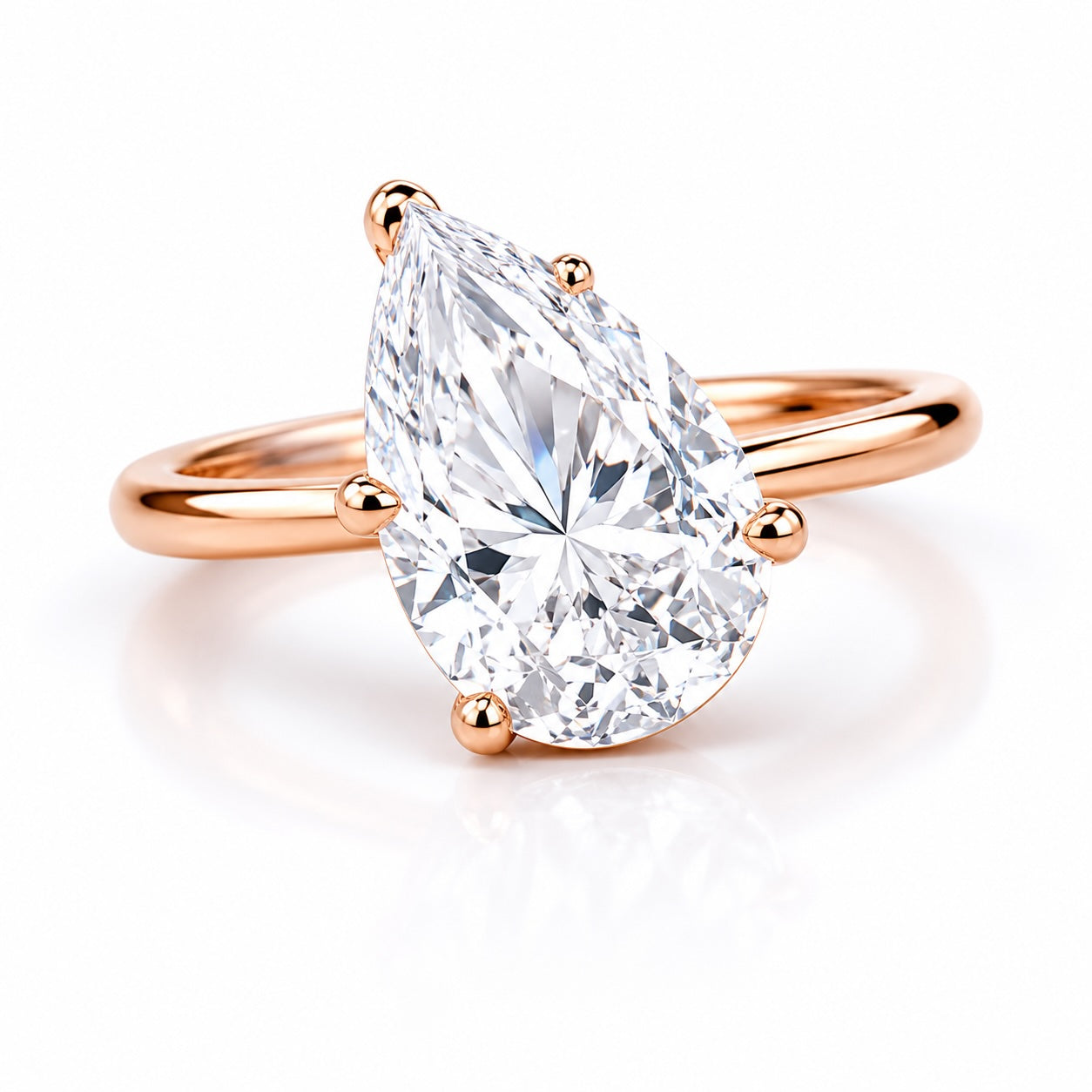 14k yellow gold 3ct pear lab diamond ring