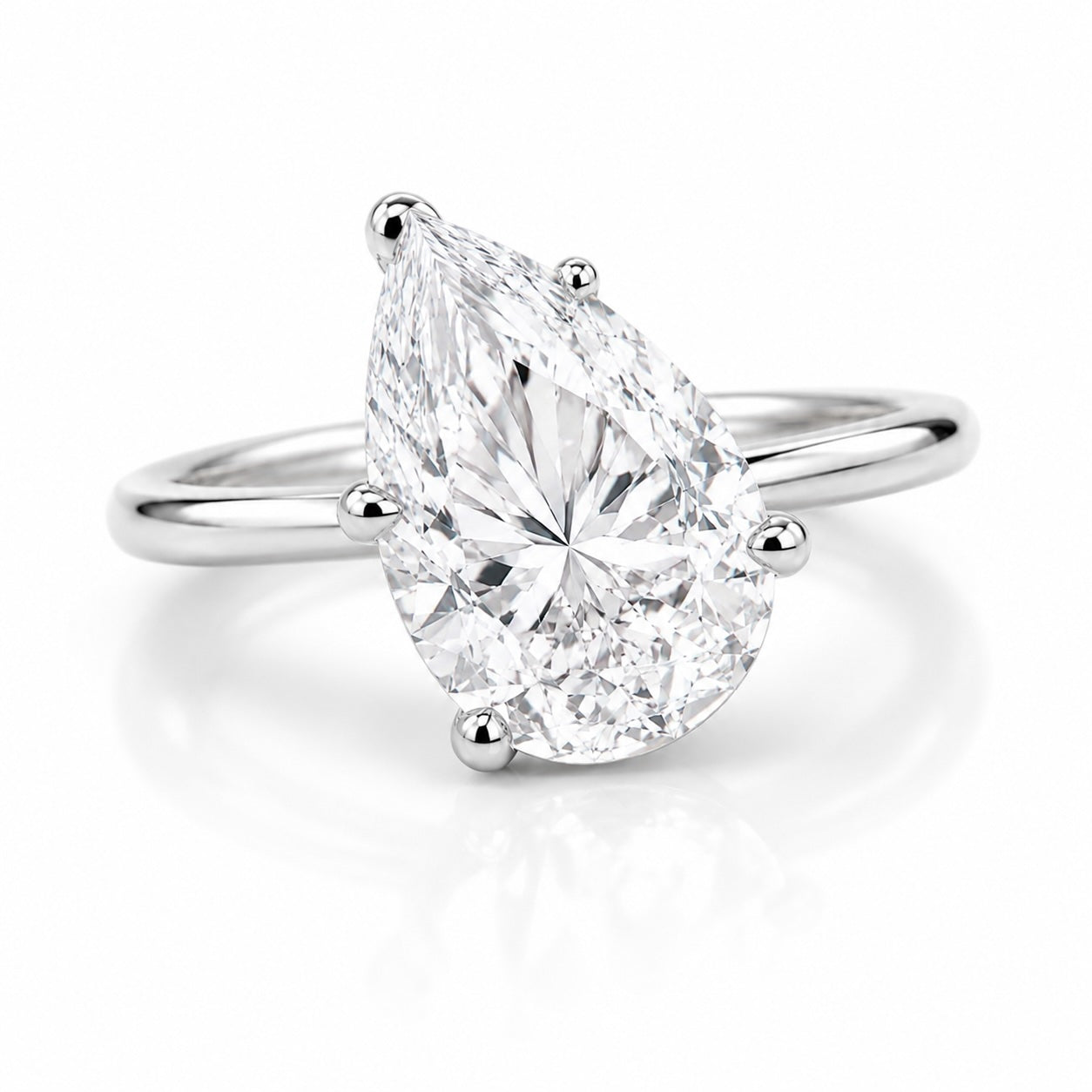14k yellow gold 3ct pear lab diamond ring