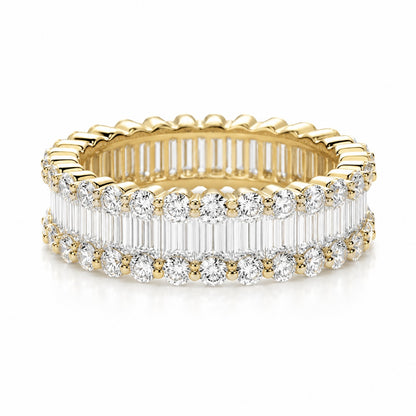 Baguette & Round Lab Diamond Eternity Band
